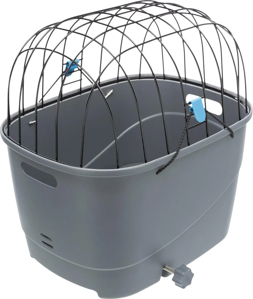 Trixie Fietsmand Voor Bagagedrager Met Draadkoepel Kunststof Grijs (46X36X47 CM) 3 Trixie Fietsmand Voor Bagagedrager Met Draadkoepel Kunststof Grijs (46X36X47 CM)