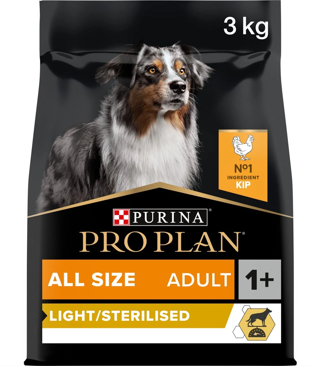 Pro Plan All Sizes Adult Light/Sterilised - Honden Droogvoer - Kip- 3 Kg 3 Pro Plan All Sizes Adult Light/Sterilised - Honden Droogvoer - Kip- 3 Kg