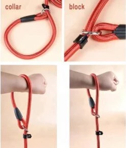 LOUZIR Cesar Millan Sliplijn Met Stop - Hondenriem - Rood - 130 Cm -Hondenspullen Verkoop 1023x1200 3