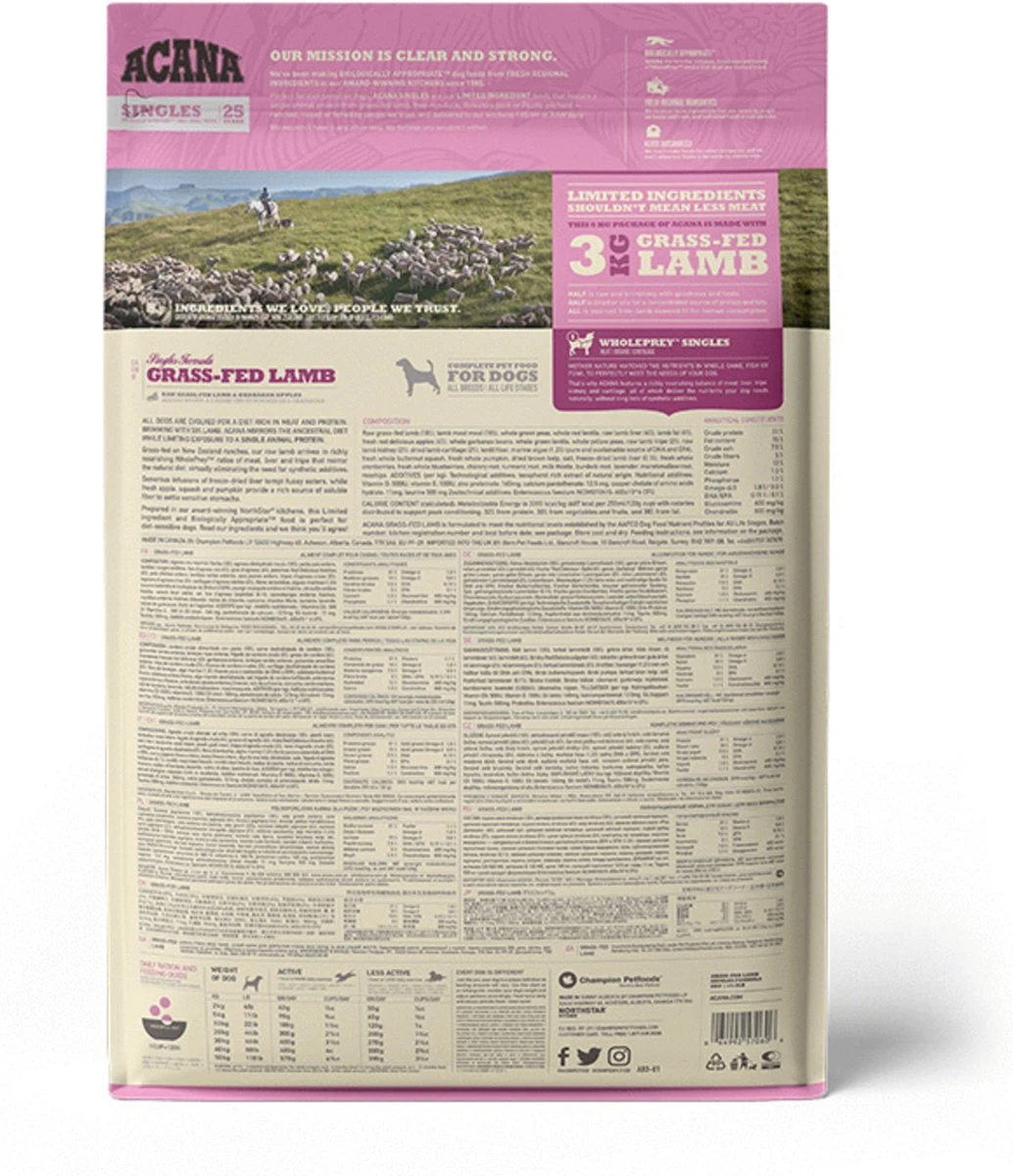 Acana Singles Grass-Fed Lamb Dog 8 Acana Singles Grass-Fed Lamb Dog - Afbeelding 6
