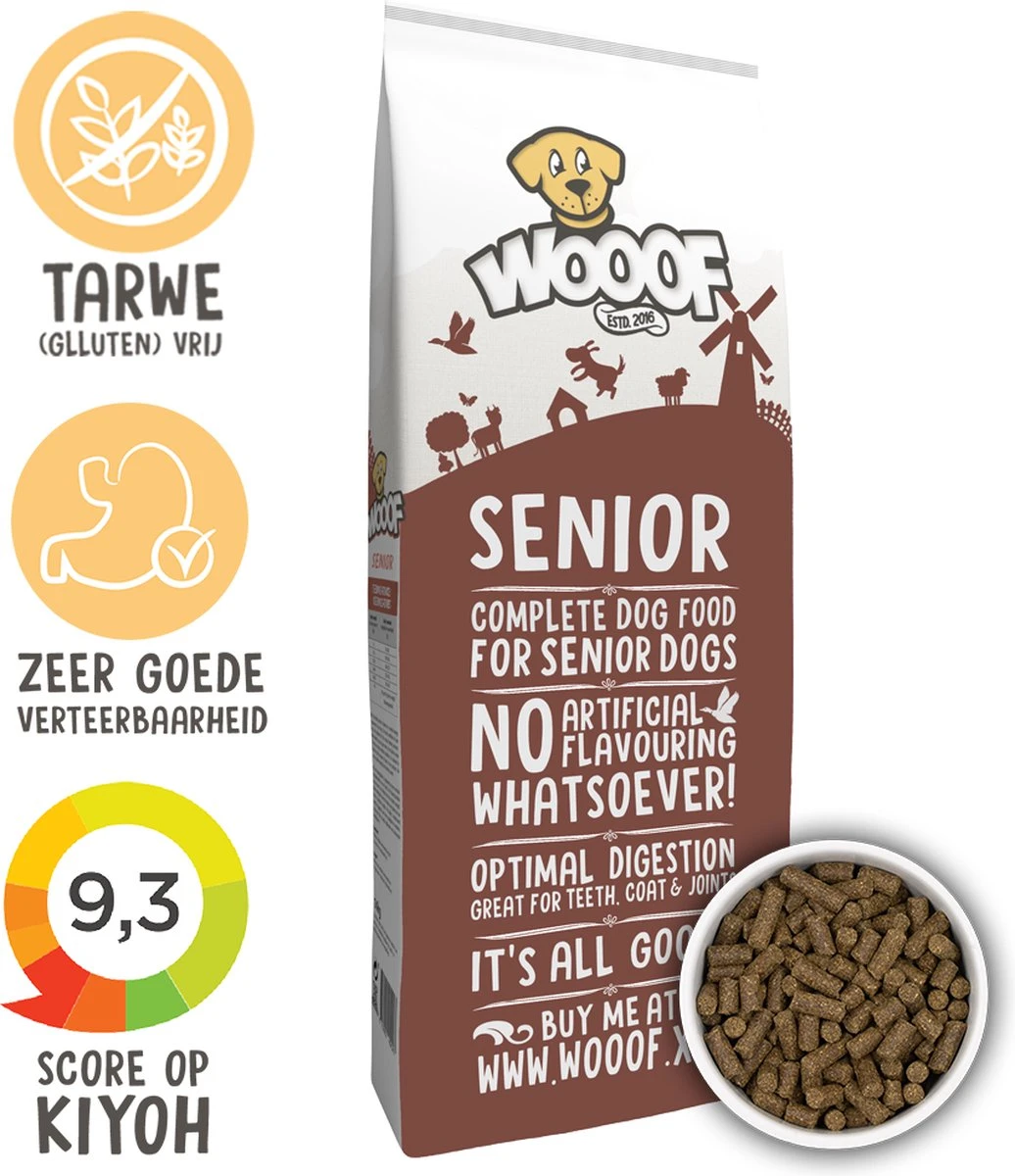 WOOOF Senior 18KG - Geperst Senior Hondenvoer - Geperste Senior Hondenbrokken - Senior Droogvoer 3 WOOOF Senior 18KG - Geperst Senior Hondenvoer - Geperste Senior Hondenbrokken - Senior Droogvoer