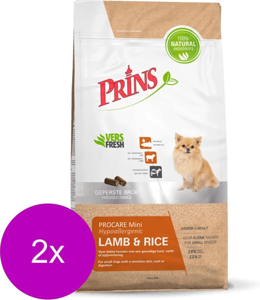 Prins ProCare Mini Lam & Rijst - Hond - Droogvoer - 2 X 3 Kg 4 Prins ProCare Mini Lam & Rijst - Hond - Droogvoer - 2 X 3 Kg - Afbeelding 2