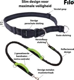 Filo Elastische Hondenriem Middel - Hardlopen En Wandelen - Hardloopriem Hond Handsfree Met Heuptasje - Looplijn Met Heupriem - Canicross Gordel Honden - Riemen - Heupgordel - Leiband -Hondenspullen Verkoop 1112x1200 2