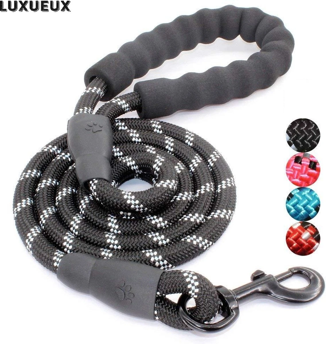 Hondenriem - Luxueux - Nieuw Verstevigd Model – Reflecterend - Voor Grote En Kleine Honden - Duurzaam Touw - Stevige Grip - Honden Trainen – Zwart - 1,50 Meter 3 Hondenriem - Luxueux - Nieuw Verstevigd Model – Reflecterend - Voor Grote En Kleine Honden - Duurzaam Touw - Stevige Grip - Honden Trainen – Zwart - 1,50 Meter