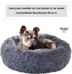 Hondenmand Donut – 70 Cm - Honden Mand – Pluche – Fluffy – Extra Zacht - Kattenmand - Hondenkussen – Kattenkussen – Bed - Wasbaar Met Rits – Hondenmanden – Rond – Bank – Grijs - Qwality -Hondenspullen Verkoop 1161x1200 4