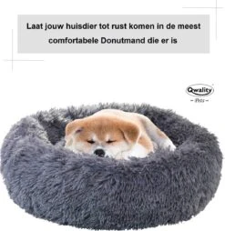 Hondenmand Donut – 60 Cm - Honden Mand – Pluche – Fluffy – Extra Zacht - Hondenkussen – Kattenkussen – Bed - Wasbaar Met Rits – Hondenmanden – Rond – Bank – Grijs - Qwality -Hondenspullen Verkoop 1166x1200 3