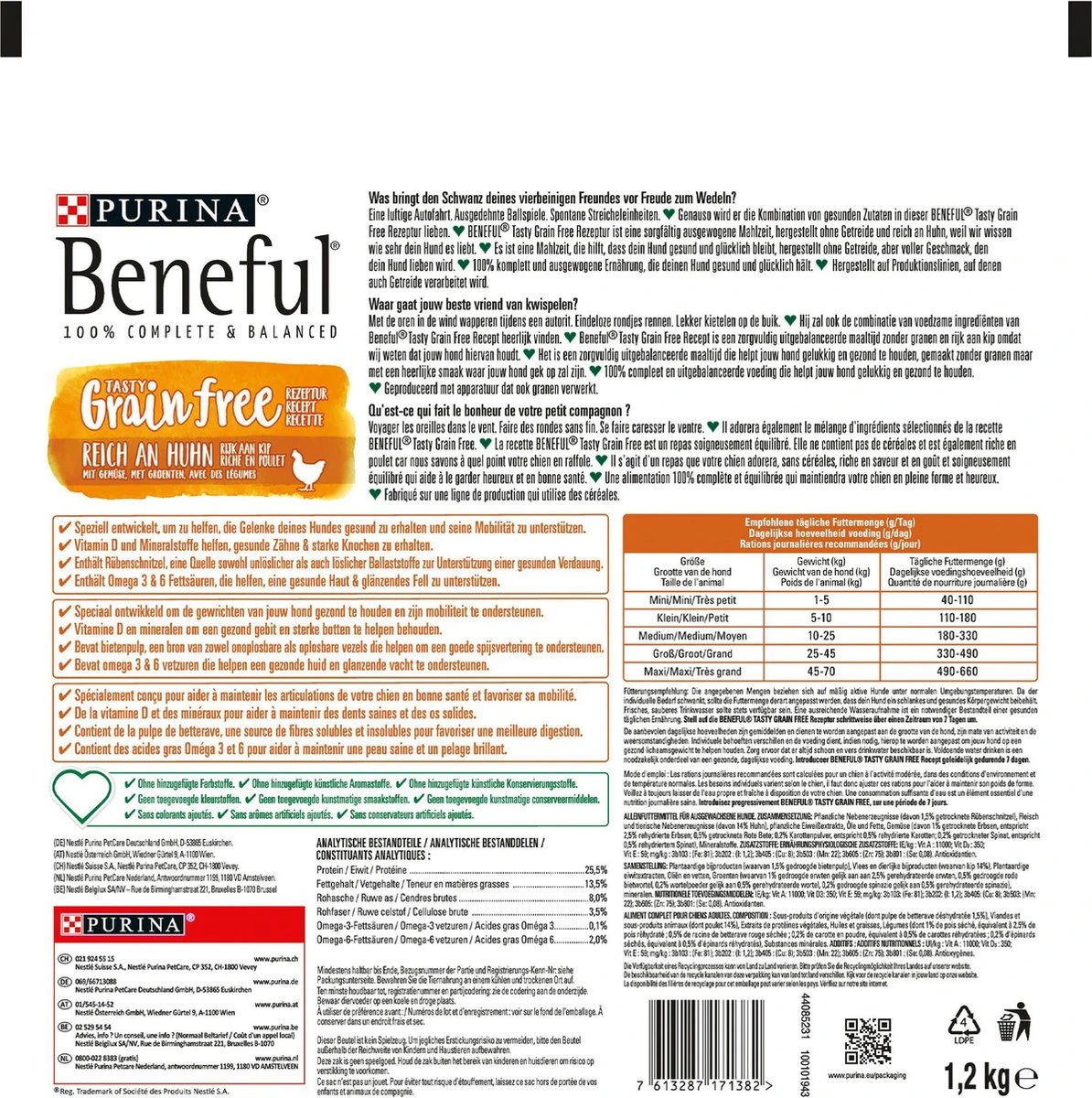 PURINA® Beneful® Grain Free Hondenvoer Rijk Aan Kip Met Groenten 1.2kg 4 PURINA® Beneful® Grain Free Hondenvoer Rijk Aan Kip Met Groenten 1.2kg - Afbeelding 2