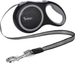 Hondenriem-Looplijn-Zwart/Grijs-8 Meter Oprol-Hond Lijn-Automatisch Rollijn -Hondenspullen Verkoop 1200x1022 1