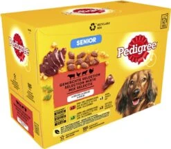 Pedigree Senior In Gelei Honden Natvoer - Vlees En Gevogelte In Gelei - 48 X 100 Gr -Hondenspullen Verkoop 1200x1048