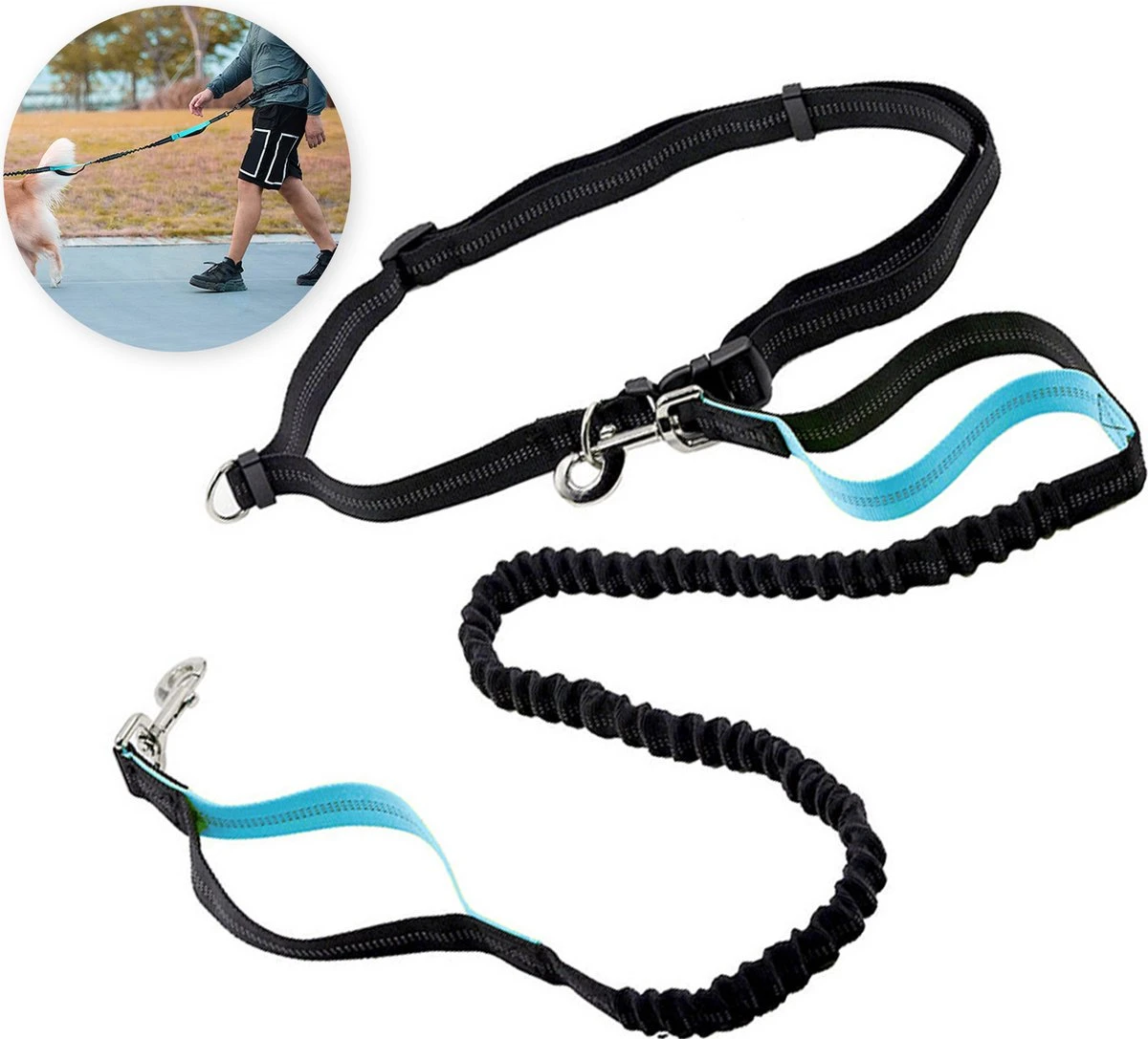 Hardloopriem Hond – Honden Riem Handsfree – Hardlopen Met Hond – 160-260 Cm Blauw - Hardloopband Hond – Halsband Hond – Hondenlijn – Leiband Hond 3 Hardloopriem Hond – Honden Riem Handsfree – Hardlopen Met Hond – 160-260 Cm Blauw - Hardloopband Hond – Halsband Hond – Hondenlijn – Leiband Hond