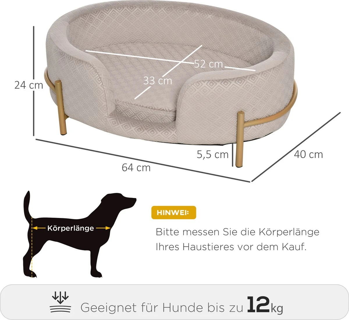PawHut Huisdierenbank Hondenbank Kattenbank Zacht Rugleuning Metalen Poten Grijs D04-166 4 PawHut Huisdierenbank Hondenbank Kattenbank Zacht Rugleuning Metalen Poten Grijs D04-166 - Afbeelding 2