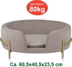 Maxxpro Pet Bed - Huisdieren Tot 80KG - Zacht Fluwelen Kussen - Verhoogd Katten- En Hondenbed - Grijs - 60,5 X 40,5 X 23,5 Cm -Hondenspullen Verkoop 1200x1103 1