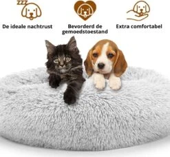 RK® Donut Hondenmand - Zacht Pluche Hondenmand - Hondenbed - 70cm - Hondenkussen - Kattenmand - Grijs Grey -Hondenspullen Verkoop 1200x1106 1