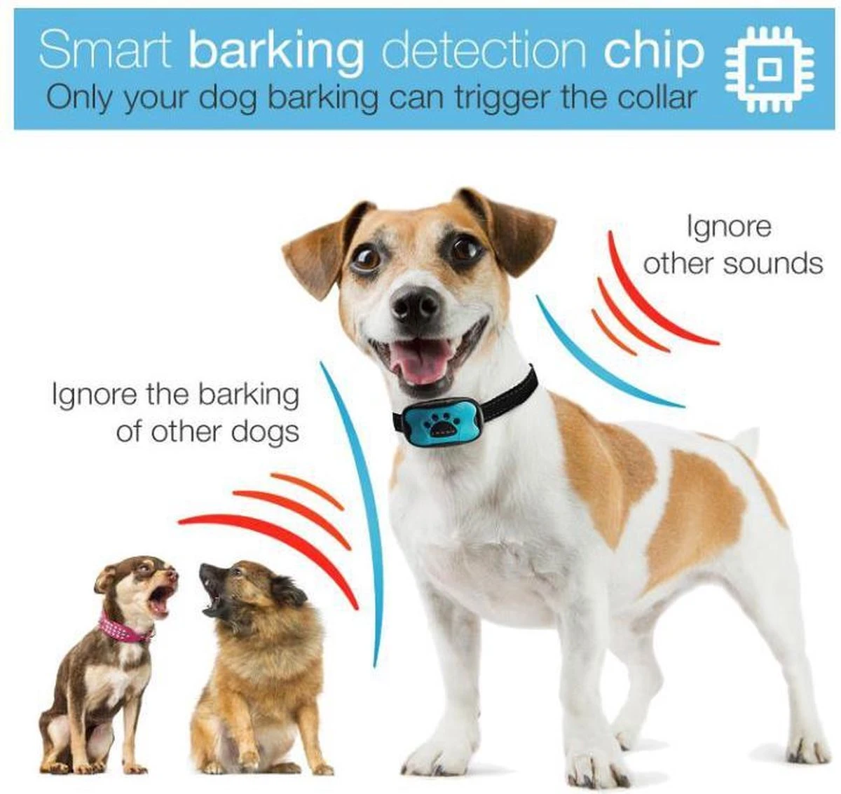 Merkloos Anti Blafband Voor Honden Blafband Anti Blaf Apparaat Blafband Zonder Schok - Diervriendelijk 5 Merkloos Anti Blafband Voor Honden Blafband Anti Blaf Apparaat Blafband Zonder Schok - Diervriendelijk - Afbeelding 3