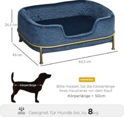 PawHut Hondenbank Met Rugleuning Huisdierenbank Met Metalen Poten Hondenbed Kattenbank D04-157 -Hondenspullen Verkoop 1200x1138 2