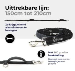 Canicross Looplijn Hond Met Heupriem Voor Hardlopen - Elastische Handsfree Hondenriem - Honden Trainingslijn - 150/210cm - Zwart -Hondenspullen Verkoop 1200x1140 10
