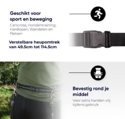 Canicross Looplijn Hond Met Heupriem Voor Hardlopen - Elastische Handsfree Hondenriem - Honden Trainingslijn - 150/210cm - Zwart -Hondenspullen Verkoop 1200x1140 11
