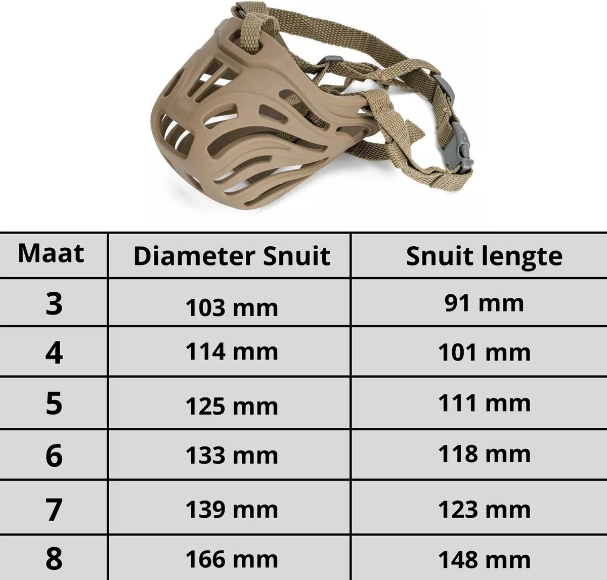 XtraSafe Muilkorf Voor Kleine Honden - Beige - Maat 4 - Verstelbaar 6 XtraSafe Muilkorf Voor Kleine Honden - Beige - Maat 4 - Verstelbaar - Afbeelding 4