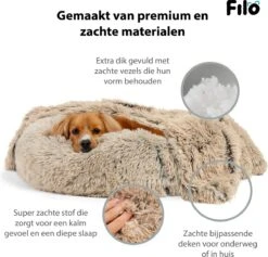 Filo Hondenmand 60cm Met Deken & Rits – Crème – Geschikt Als Kattenmand - Fluffy Donut Hondenbed Lichtbruin - Honden Mand & Bed – Hondenkussen – Kussen Hond – Katten Mand -Hondenspullen Verkoop 1200x1153 5