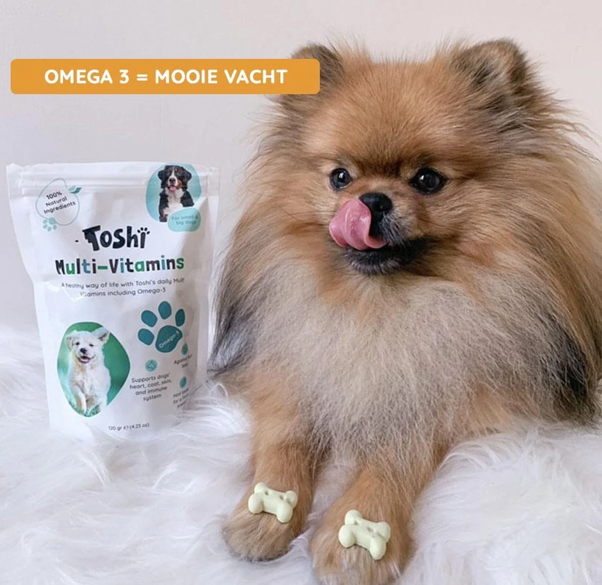 Toshi Multi Vitaminen Met Omega-3 - 100% Natuurlijke Hondensnack Voor Kleine En Grote Honden - Hondenkoekjes Voor Een Gezonde Levensstijl 6 Toshi Multi Vitaminen Met Omega-3 - 100% Natuurlijke Hondensnack Voor Kleine En Grote Honden - Hondenkoekjes Voor Een Gezonde Levensstijl - Afbeelding 4