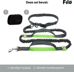 Filo Elastische Hondenriem Groot - Hardlopen En Wandelen - Hardloopriem Hond Handsfree Met Heuptasje - Looplijn Met Heupriem - Canicross Gordel Honden - Riemen - Heupgordel - Leiband -Hondenspullen Verkoop 1200x1170 3
