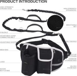 BOTC Looplijn Hond Met Heupriem Voor Hardlopen - Hondenriem - Zwart -Hondenspullen Verkoop 1200x1184 4