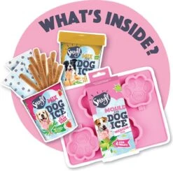 Smoofl Honden Lekkernij - Starter Kit Om Je Eigen Honden Ijs Te Maken, Kit Met 2 Ijsmixen Voor Honden, Pindakaas En Aardbei Smaak, Een Pootvormige Silicone Vorm - Voor 4 Hondenijsjes -Hondenspullen Verkoop 1200x1189