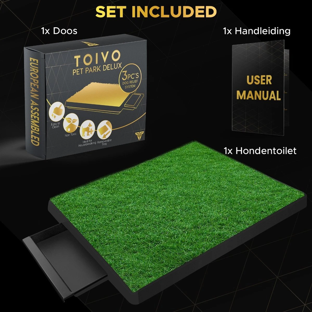 Toivo HondenToilet Kunstgras - Zwart - Geurafstotend - 62 X 49 X 6.6 CM - Honden Wc Outdoor - Zindelijkheidstraining Hond - Puppy Pads - Dierentoilet 8 Toivo HondenToilet Kunstgras - Zwart - Geurafstotend - 62 X 49 X 6.6 CM - Honden Wc Outdoor - Zindelijkheidstraining Hond - Puppy Pads - Dierentoilet - Afbeelding 6