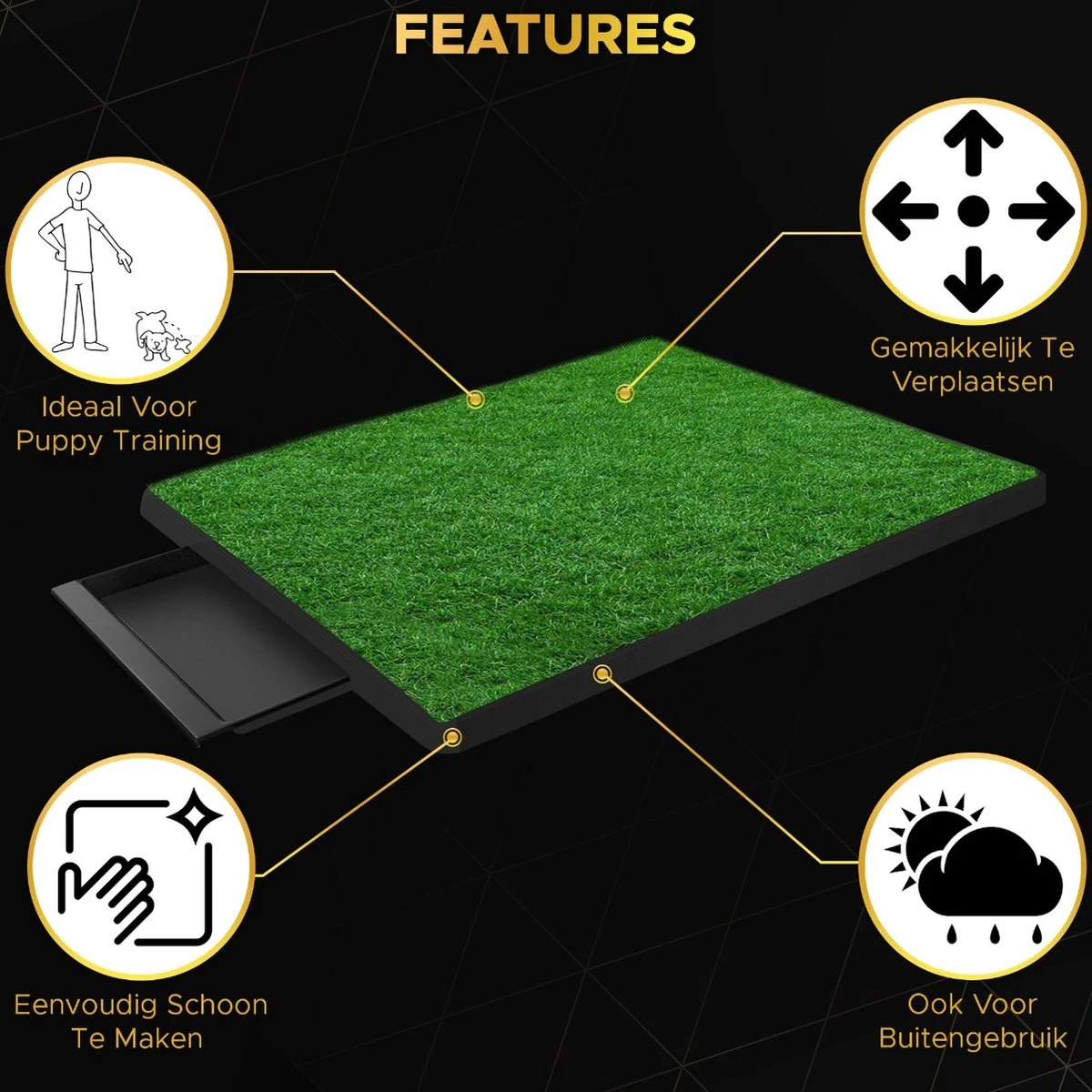 Toivo HondenToilet Kunstgras - Zwart - Geurafstotend - 62 X 49 X 6.6 CM - Honden Wc Outdoor - Zindelijkheidstraining Hond - Puppy Pads - Dierentoilet 9 Toivo HondenToilet Kunstgras - Zwart - Geurafstotend - 62 X 49 X 6.6 CM - Honden Wc Outdoor - Zindelijkheidstraining Hond - Puppy Pads - Dierentoilet - Afbeelding 7