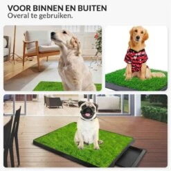 Merkloos Hondentoilet Kunstgras Met Bak - Indoor Dierentoilet - Uitneembare Opvangbak - Puppy Training Pets - Outdoor/Balkon/Tuin/Indoor Toilet - 50x64 Cm -Hondenspullen Verkoop 1200x1200 1150