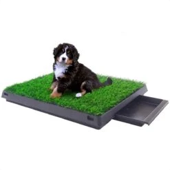 Merkloos Hondentoilet Kunstgras Met Bak - Indoor Dierentoilet - Uitneembare Opvangbak - Puppy Training Pets - Outdoor/Balkon/Tuin/Indoor Toilet - 50x64 Cm -Hondenspullen Verkoop 1200x1200 1152