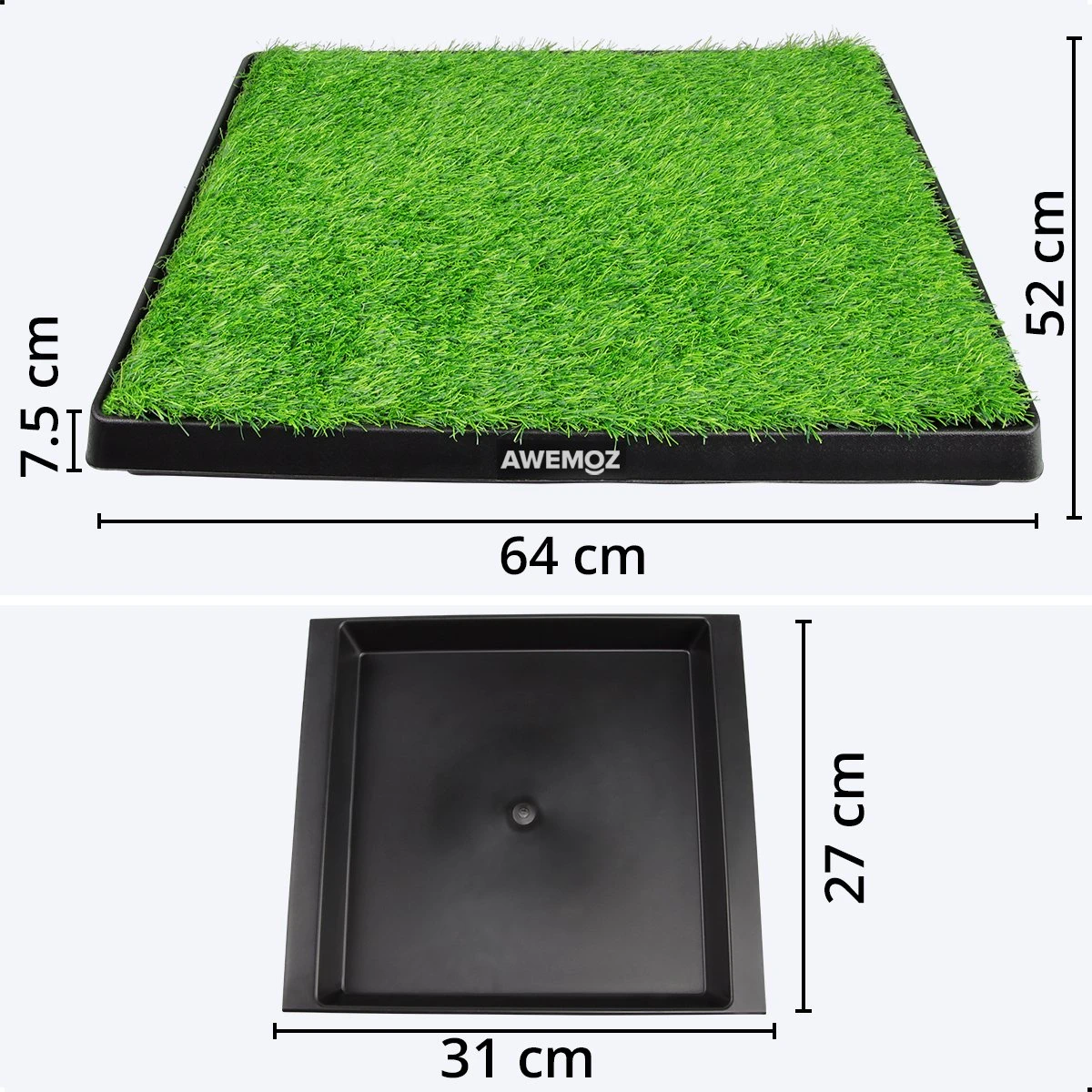 AWEMOZ Hondentoilet Kunstgras - Met 2 Matten En Opvangbak - 64x52x7,5cm - Puppy Pads - Zindelijkheidstraining Hond - Training Pads - Indoor / Outdoor Honden Toilet 4 AWEMOZ Hondentoilet Kunstgras - Met 2 Matten En Opvangbak - 64x52x7,5cm - Puppy Pads - Zindelijkheidstraining Hond - Training Pads - Indoor / Outdoor Honden Toilet - Afbeelding 2