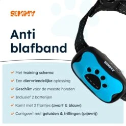 Simmy Anti Blafband - Diervriendelijke Opvoedingshalsband - Zwart En Blauw - Diervriendelijk - Zonder Schok - Anti Blaf Band Voor Grote En Kleine Honden 15 Simmy Anti Blafband - Diervriendelijke Opvoedingshalsband - Zwart En Blauw - Diervriendelijk - Zonder Schok - Anti Blaf Band Voor Grote En Kleine Honden -Hondenspullen Verkoop 1200x1200 1251
