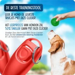 VEDIC® - Luxe Clicker Met Fluit - Clickertraining - Rood - Bevestigingsring - Fluit - Hondentraining -Hondenspullen Verkoop 1200x1200 1291