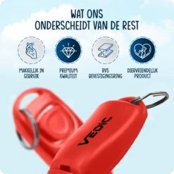 VEDIC® - Luxe Clicker Met Fluit - Clickertraining - Rood - Bevestigingsring - Fluit - Hondentraining -Hondenspullen Verkoop 1200x1200 1292