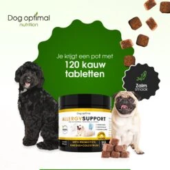 DOG OPTIMAL ANTI ALLERGY SUPPORT 120 Stuks - Allergie - Honden - Hondensnacks - Hondenkoekjes - Hondensupplementen - Honden - Puppy - Hondenvoeding - Weerstand - Jeuk-hond - Jeuk -Hondenspullen Verkoop 1200x1200 16