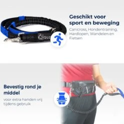 Canicross Looplijn Hond Met Heupriem Voor Hardlopen - Elastische Handsfree Hondenriem - Honden Trainingslijn - 150/200cm - Blauw -Hondenspullen Verkoop 1200x1200 248