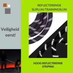1FORME Hondenriem 15-25kg - Sliplijn Hond REFLECTEREND 2m, 1cm Ø - Jachtlijn 2 Ergonomische Handvaten - Dubbel Stop -Hondenspullen Verkoop 1200x1200 285