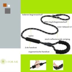 1FORME Hondenriem 15-25kg - Sliplijn Hond REFLECTEREND 2m, 1cm Ø - Jachtlijn 2 Ergonomische Handvaten - Dubbel Stop -Hondenspullen Verkoop 1200x1200 289