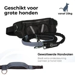 Canicross Looplijn Hond Met Heupriem Voor Hardlopen - Elastische Handsfree Hondenriem - Honden Trainingslijn - 150/200cm - Grijs -Hondenspullen Verkoop 1200x1200 305