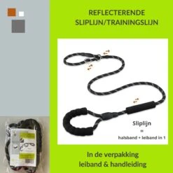 1FORME Hondenriem 15-30kg - Sliplijn Hond REFLECTEREND 2m, Ø 1.2cm - Jachtlijn 2 Ergonomische Handvaten - Dubbel Stop -Hondenspullen Verkoop 1200x1200 318