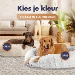 Pet Perfect Donut Hondenmand XXL - 100cm - Fluffy Hondenkussen - Hondenbed - Créme/Bruin -Hondenspullen Verkoop 1200x1200 380
