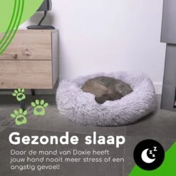 Doxie® Hondenmand – Kattenmand – ⌀ 100 Cm – Met Afneembare Hoesje – Lichtgrijs -Hondenspullen Verkoop 1200x1200 409