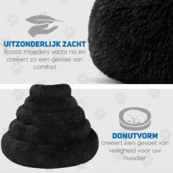 Pawzle Hondenmand - Donut Hondenkussen - Kattenmand - Bed Voor Honden & Katten - Wasbaar - 80cm - Zwart 14 Pawzle Hondenmand - Donut Hondenkussen - Kattenmand - Bed Voor Honden & Katten - Wasbaar - 80cm - Zwart -Hondenspullen Verkoop 1200x1200 434