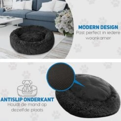 Pawzle Hondenmand - Donut Hondenkussen - Kattenmand - Bed Voor Honden & Katten - Wasbaar - 80cm - Zwart 15 Pawzle Hondenmand - Donut Hondenkussen - Kattenmand - Bed Voor Honden & Katten - Wasbaar - 80cm - Zwart -Hondenspullen Verkoop 1200x1200 435