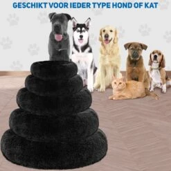 Pawzle Hondenmand - Donut Hondenkussen - Kattenmand - Bed Voor Honden & Katten - Wasbaar - 80cm - Zwart 16 Pawzle Hondenmand - Donut Hondenkussen - Kattenmand - Bed Voor Honden & Katten - Wasbaar - 80cm - Zwart -Hondenspullen Verkoop 1200x1200 436