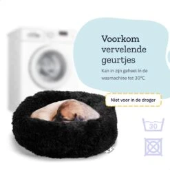 All 4 Pets Supply® Hondenmand Donut - Kattenmand - Maat XS - Geschikt Voor Honden/katten Tot 30 Cm - Hondenkussen - Zwart -Hondenspullen Verkoop 1200x1200 447