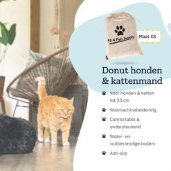 All 4 Pets Supply® Hondenmand Donut - Kattenmand - Maat XS - Geschikt Voor Honden/katten Tot 30 Cm - Hondenkussen - Zwart -Hondenspullen Verkoop 1200x1200 449