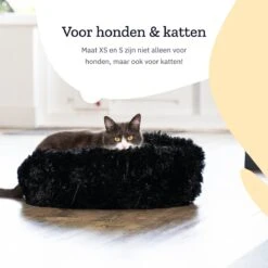 All 4 Pets Supply® Hondenmand Donut - Kattenmand - Maat XS - Geschikt Voor Honden/katten Tot 30 Cm - Hondenkussen - Zwart -Hondenspullen Verkoop 1200x1200 450