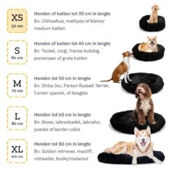 All 4 Pets Supply® Hondenmand Donut - Kattenmand - Maat XS - Geschikt Voor Honden/katten Tot 30 Cm - Hondenkussen - Zwart -Hondenspullen Verkoop 1200x1200 451